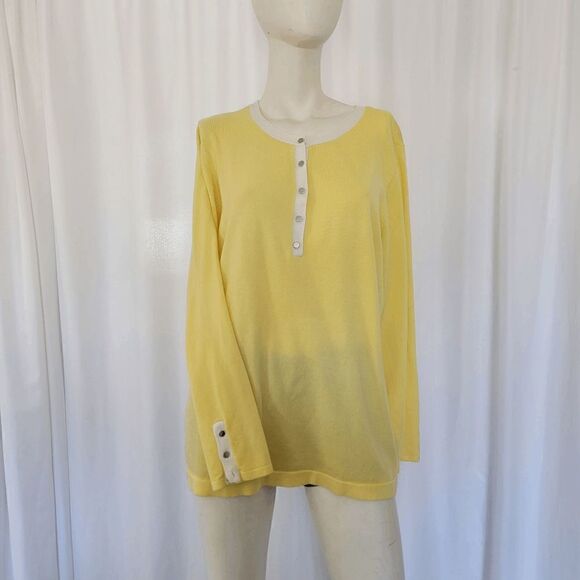 Lane Bryan women's yellow long sleeves sweater size 22l24 - Picture 5 of 7